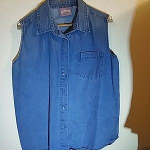 Chambray Sleeveless Top